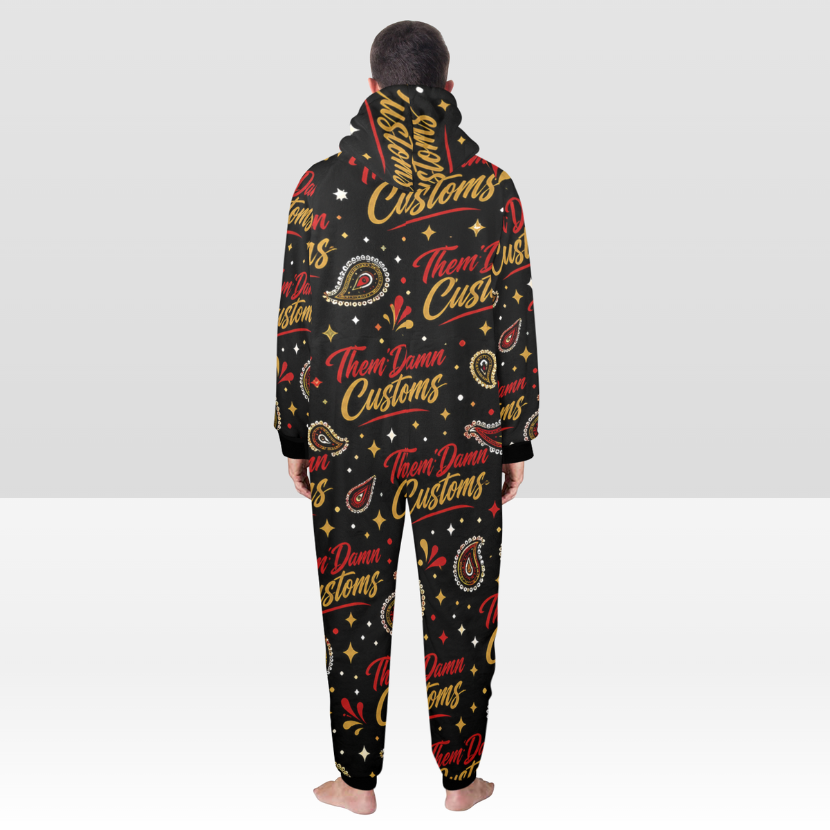 Unisex One-Piece Zip Up Hooded Pajamas