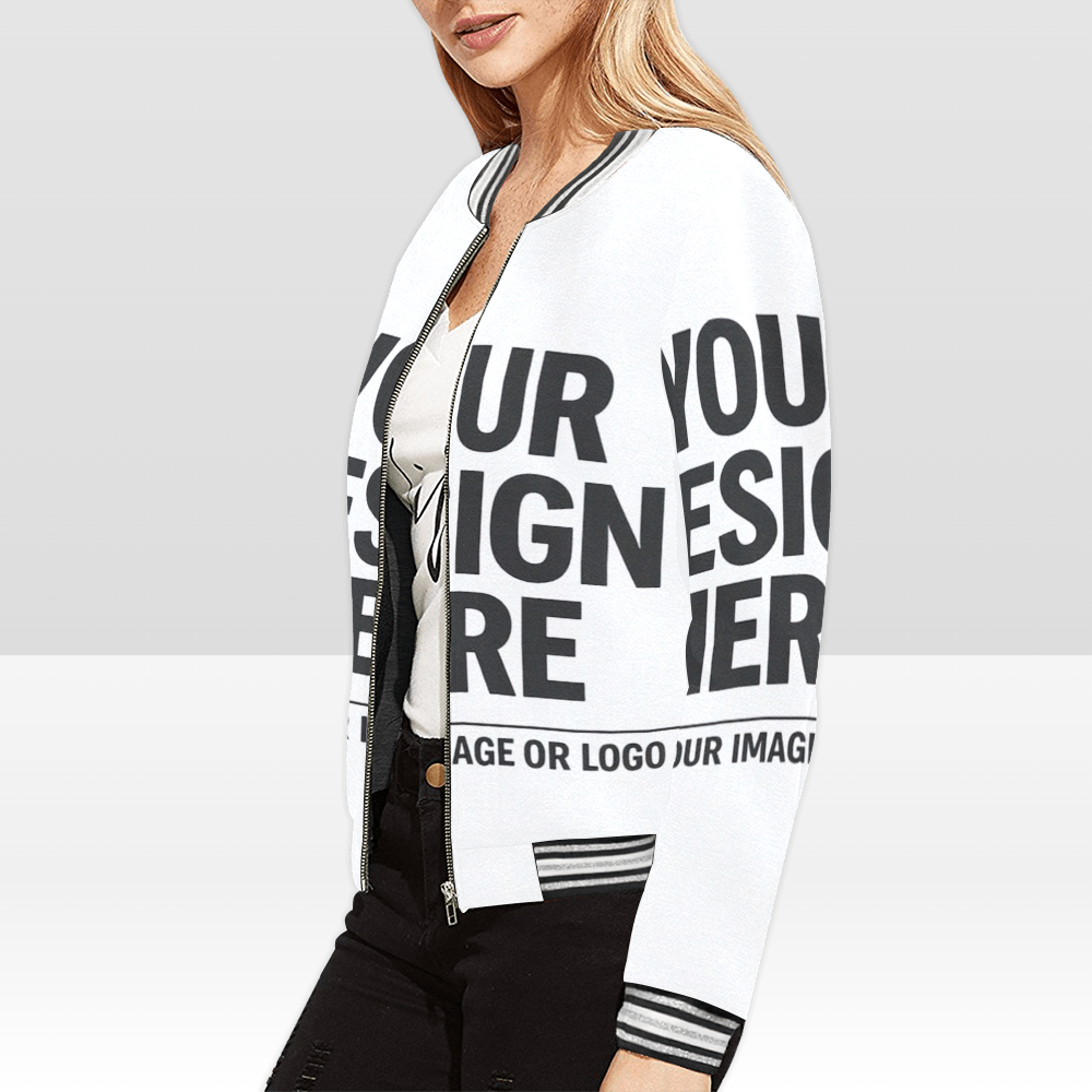 All Over Print Bomber Jacket for Women
