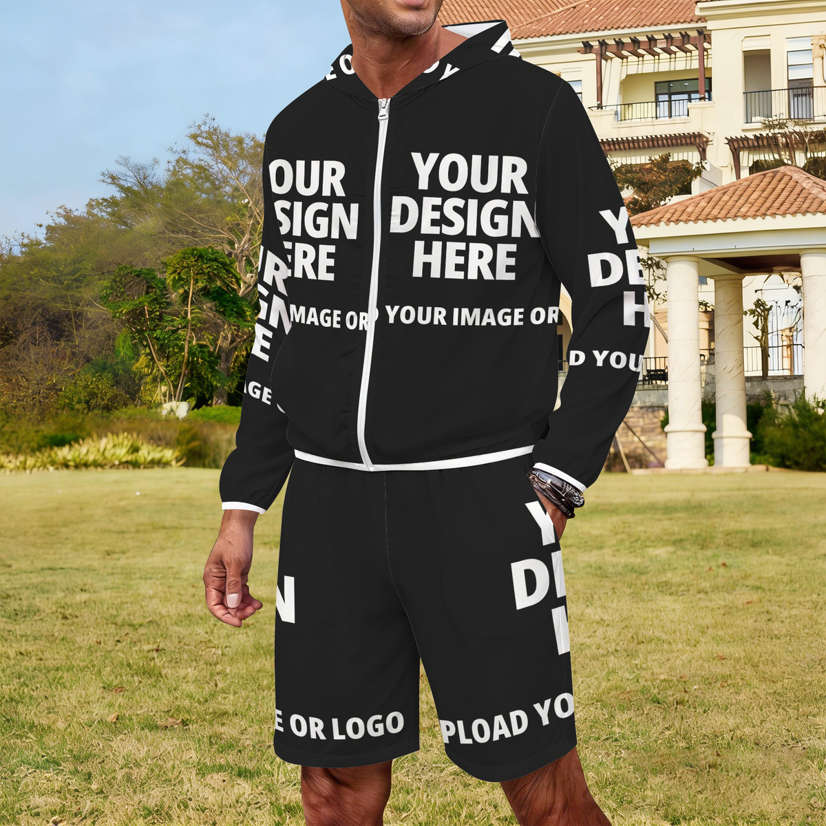 Men's Lightweight Sun Hoodie & Shorts Set