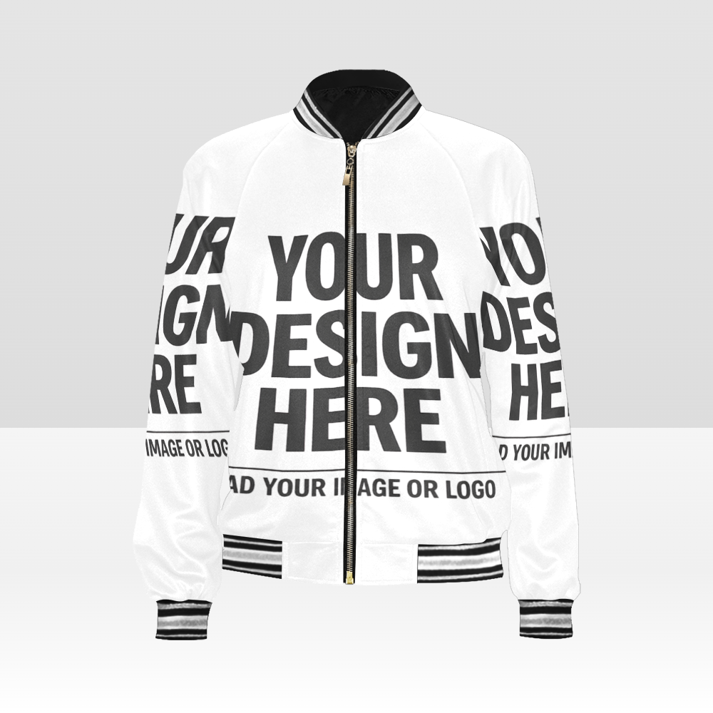 All Over Print Bomber Jacket for Women
