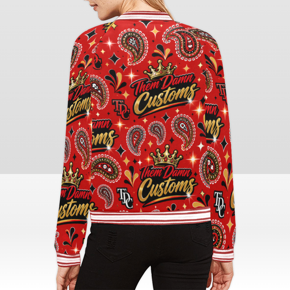 All Over Print Bomber Jacket for Women