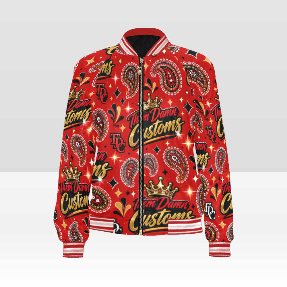All Over Print Bomber Jacket for Women