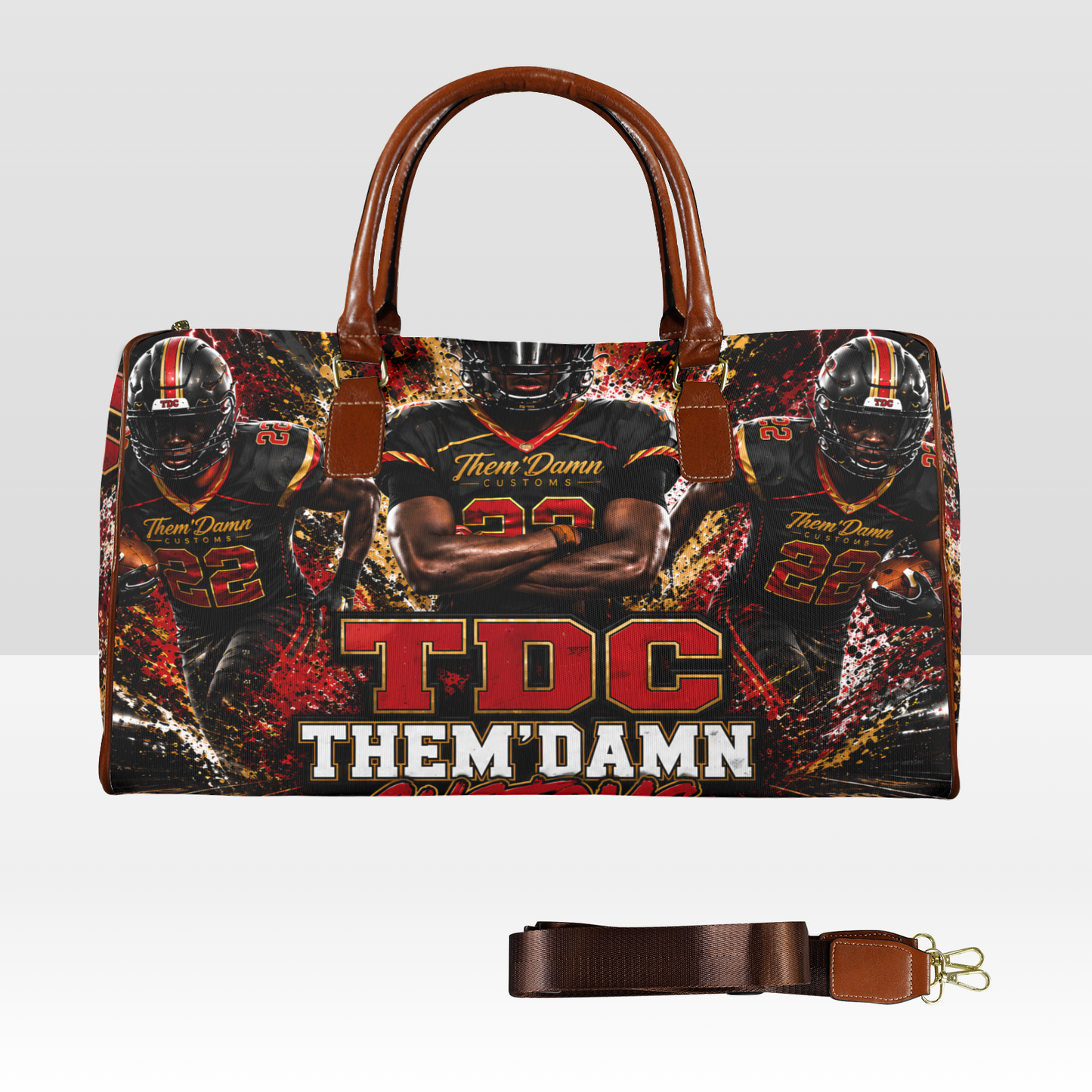 Waterproof Travel Bag (Brown Handles)