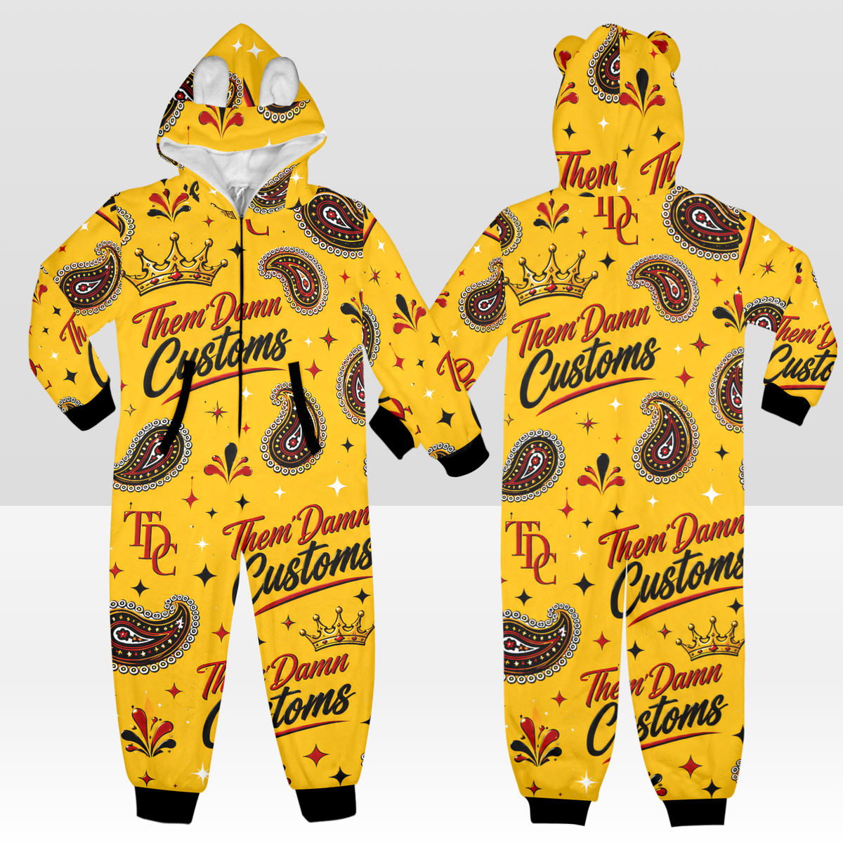 Kids One-Piece Zip Up Hooded Pajamas