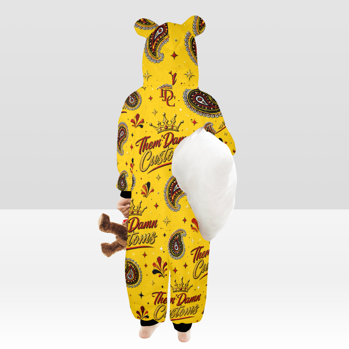 Kids One-Piece Zip Up Hooded Pajamas