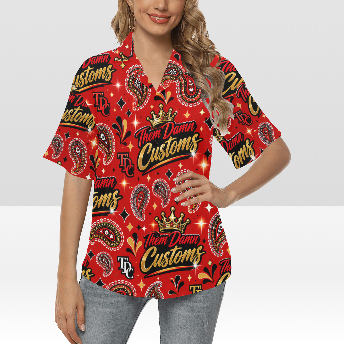 All Over Print Hawaiian Shirt for Women