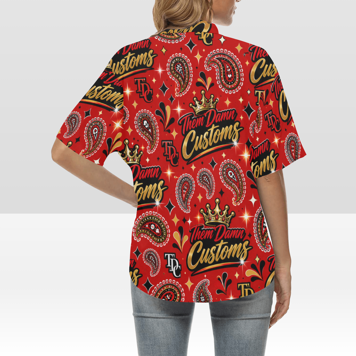 All Over Print Hawaiian Shirt for Women