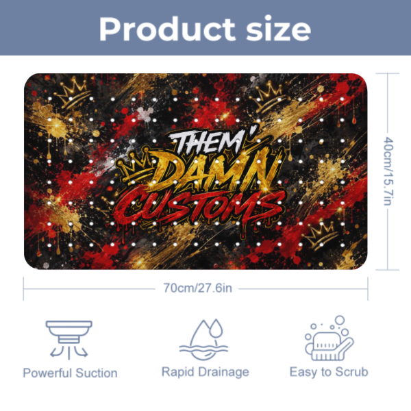 Bathroom Suction Cup Anti-slip Mat 70 x 40cm