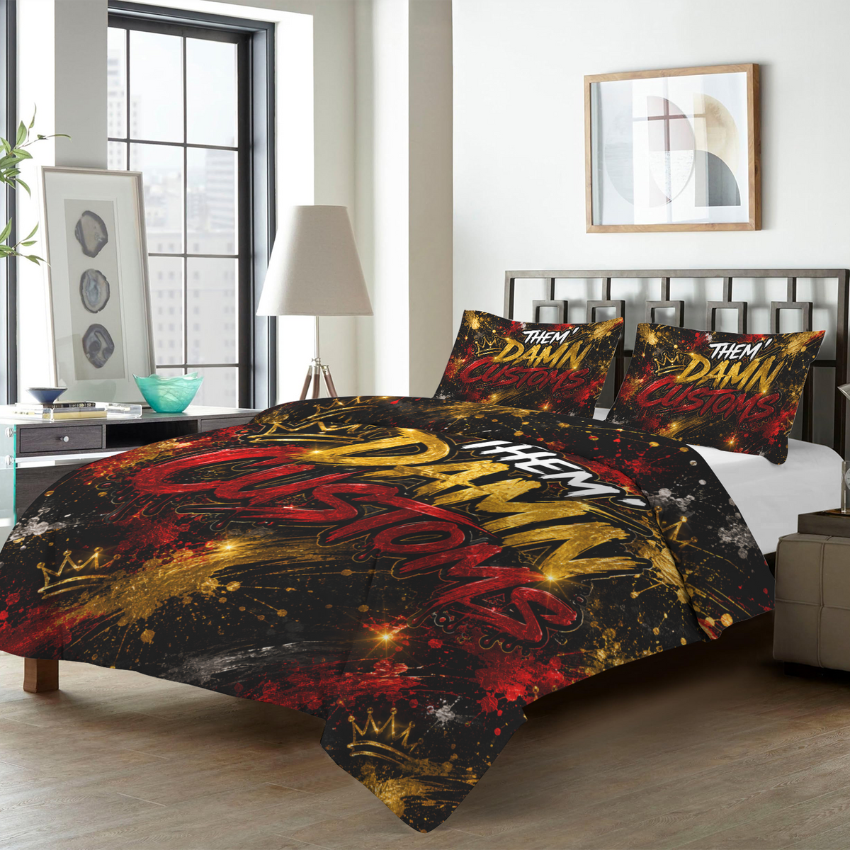 4-Piece Bedding Set with Blank Fitted