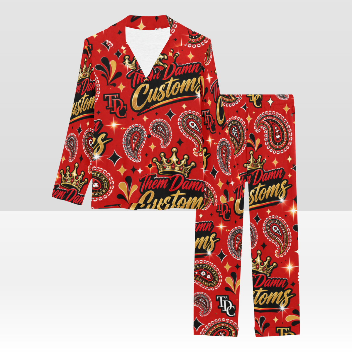 Women's Long Pajama Set (Button Down)