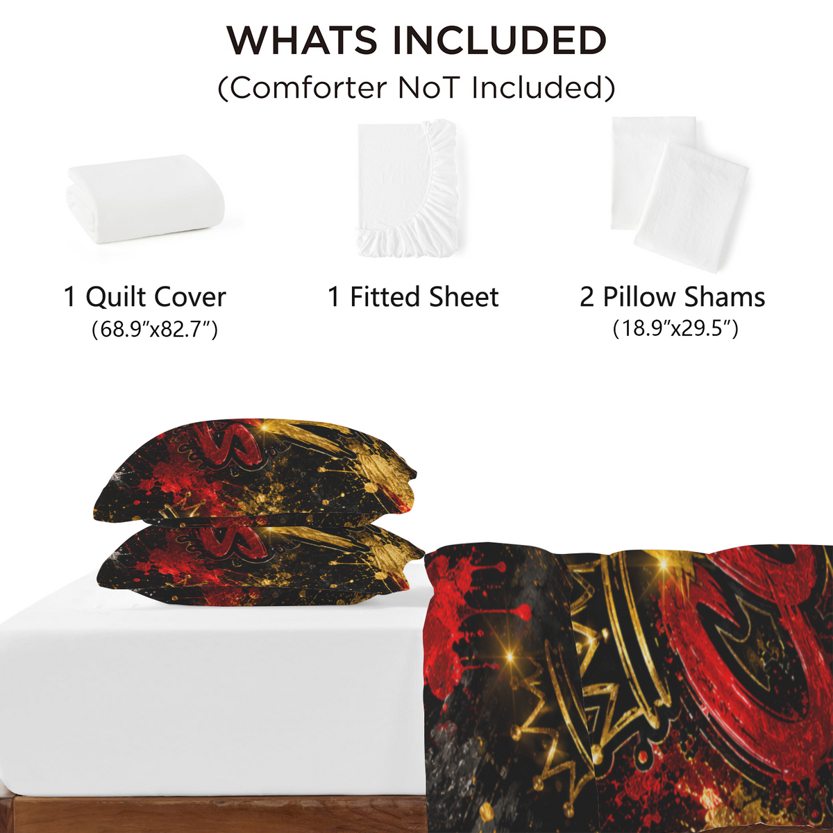 4-Piece Bedding Set with Blank Fitted