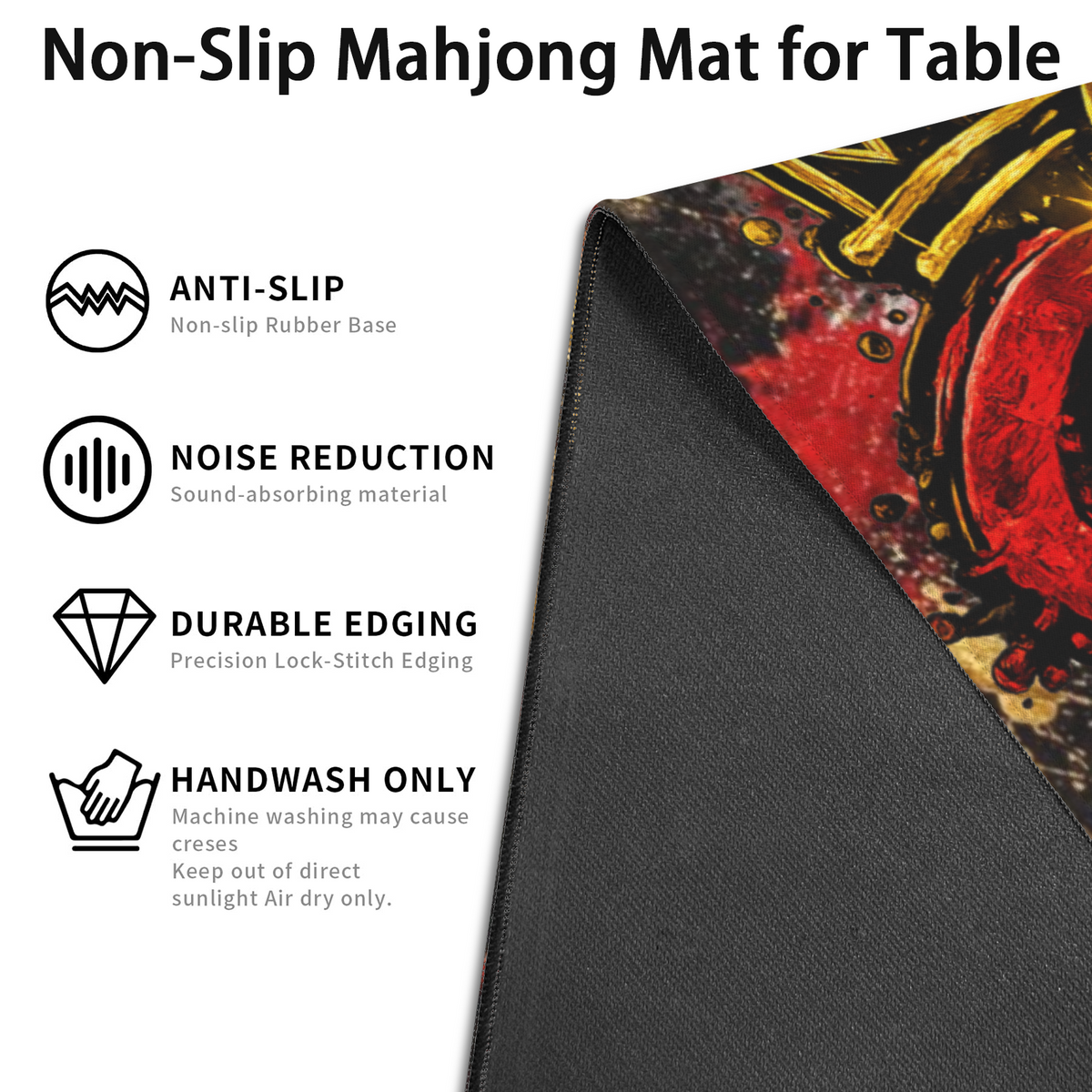 Stitched-Edge Mahjong Table Mat