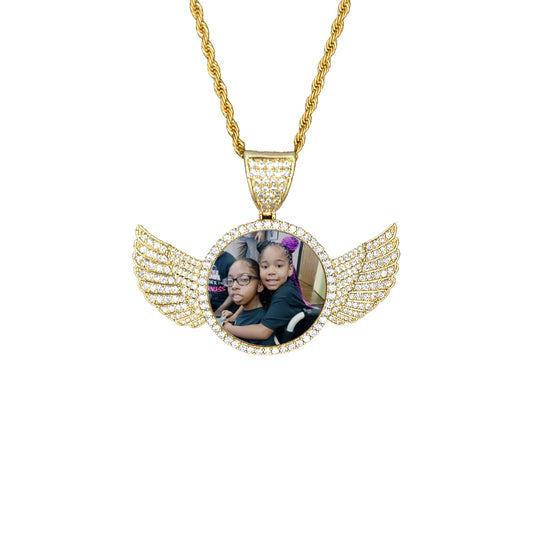 Gold Pendant with Wings