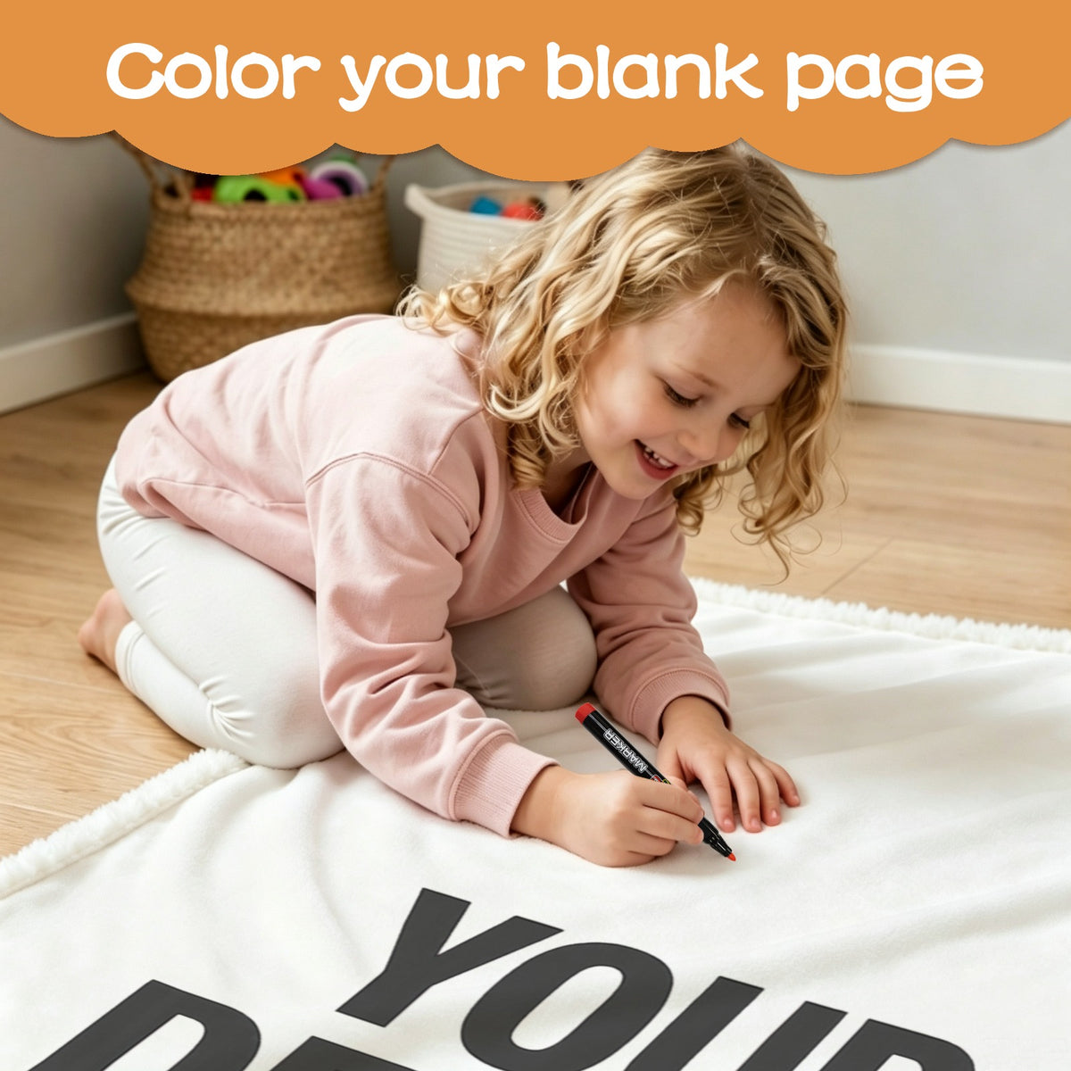 Doodle Blanket 100×150cm (24-Color Markers)
