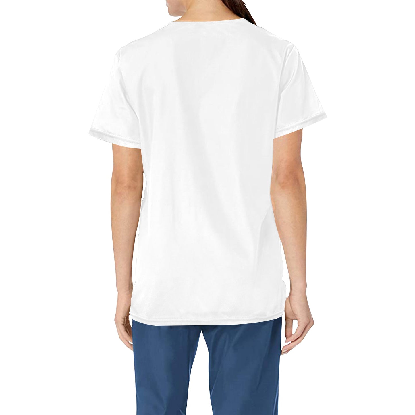 Women's All Over Print Scrub Top