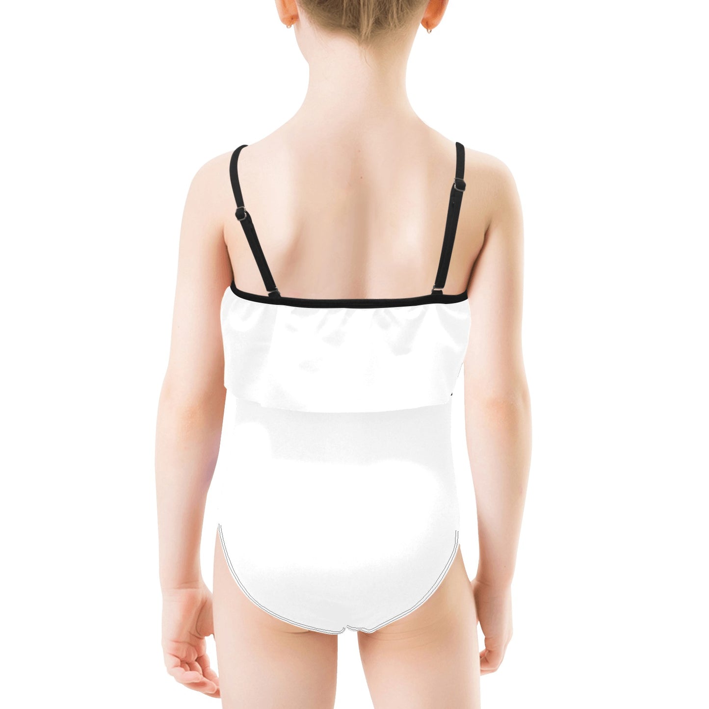 Girls' Spaghetti Strap Ruffle Swimsuit (One-Piece Blank Custom)